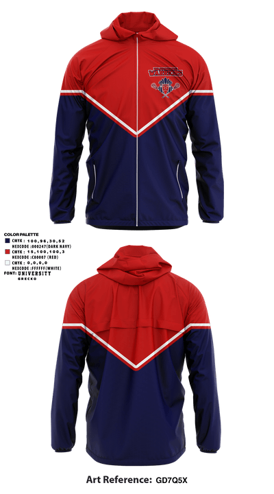 Wappingers Warriors Youth Lacrosse 64687231 Windbreaker - 1