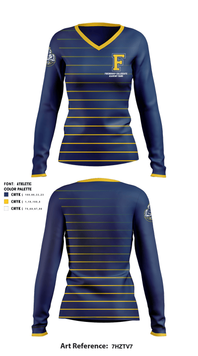 Friendship Collegiate Academy Band 56389692 Women's Long Sleeve V-neck Shirt - 1