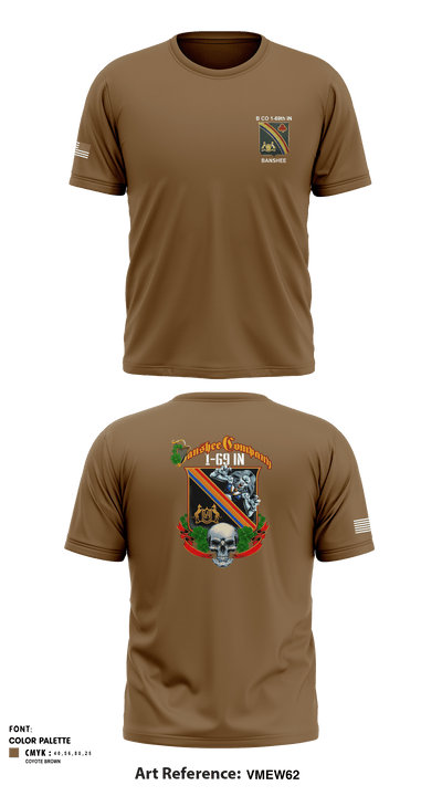 B CO 1-69th IN 22513555 Short Sleeve Performance Shirt - 6