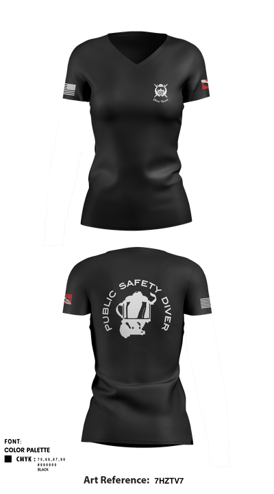 Cullman County Dive Team 44931710 Women's Short Sleeve V-neck Shirt - 1