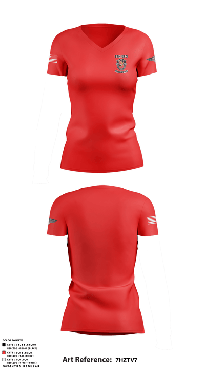 5th SFG Riggers 10164635 71640563 Women's Short Sleeve V-neck Shirt - 5