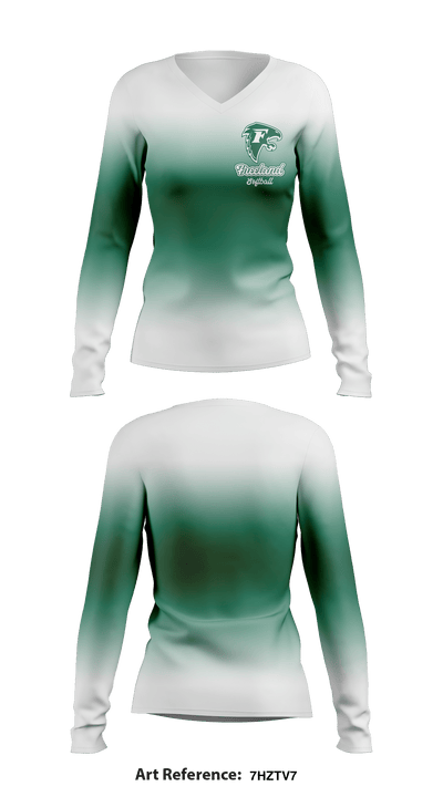 Freeland softball 26658764 Women's Long Sleeve V-neck Shirt - 1