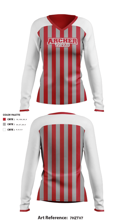 Archer Athletic Association 85302557 Women's Long Sleeve V-neck Shirt - 1