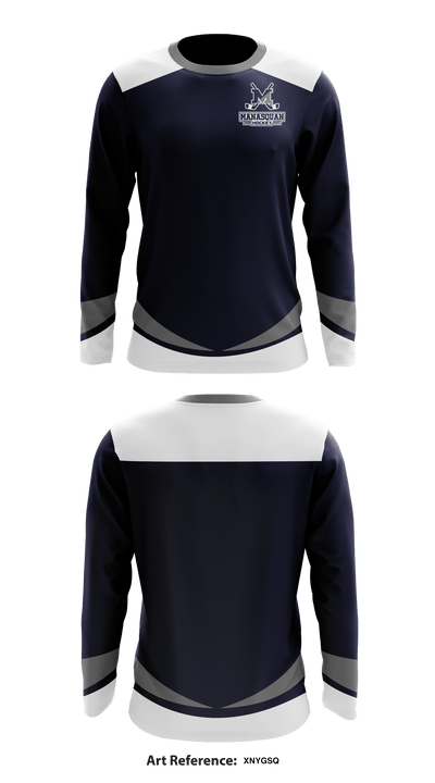Manasquan High School Hockey 74515350 Long Sleeve Performance Shirt - 1
