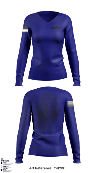 Women's Long Sleeve Vneck Shirt, , Navy, Teamtime, Team time, sublimation, custom sports apparel, team uniforms, spirit wear, spiritwear, sports uniforms, custom shirts, team store, custom team store, fundraiser sports, apparel fundraiser