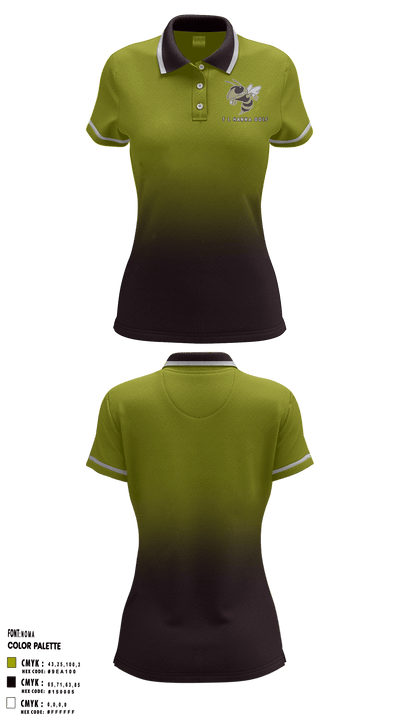 T L Hanna High School Golf 48207993 Women's Short Sleeve Performance Polo  - 1