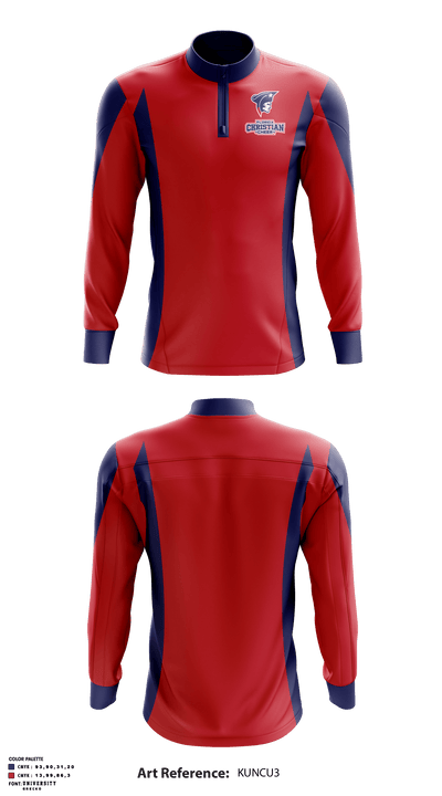 Florida Christian High School Cheer 85184259 Quarter Zip Jacket - 1