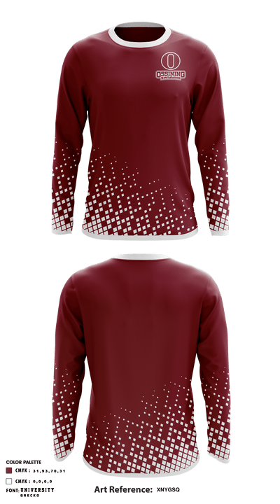 Ossining Senior High School Swimming 84786902 Long Sleeve Performance Shirt - 1