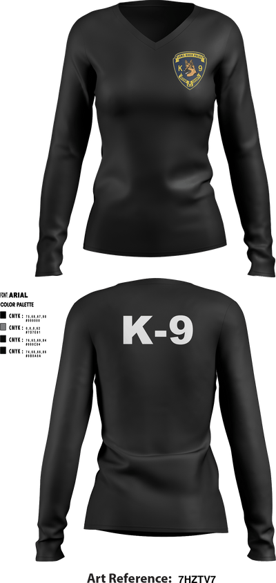 K9 1129861 Women's Long Sleeve V-neck Shirt - 5