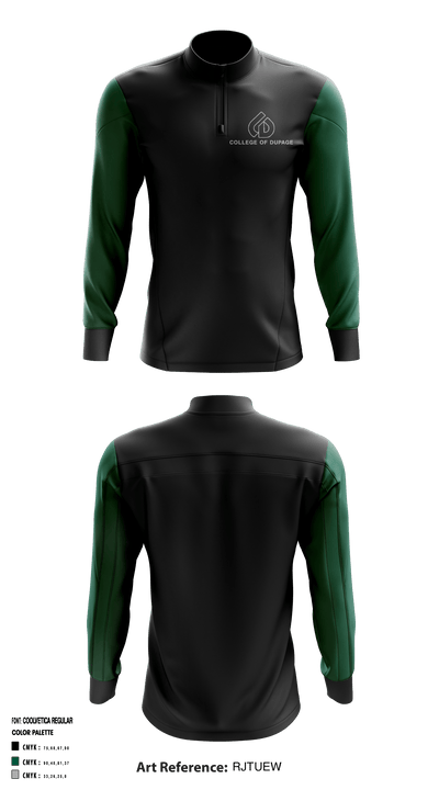 College of DuPage Alumni 35400336 Quarter Zip Jacket - 3