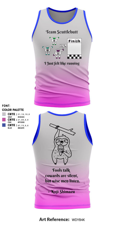 Tank Top, Team Scuttlebutt, Cross Country, Teamtime, Team time, sublimation, custom sports apparel, team uniforms, spirit wear, spiritwear, sports uniforms, custom shirts, team store, custom team store, fundraiser sports, apparel fundraiser