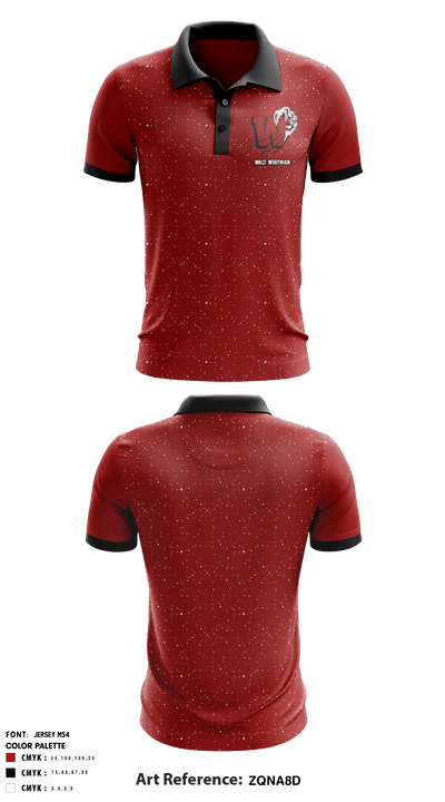 Walt Whitman Gymnastics 88529847 Short Sleeve Performance Polo - 1