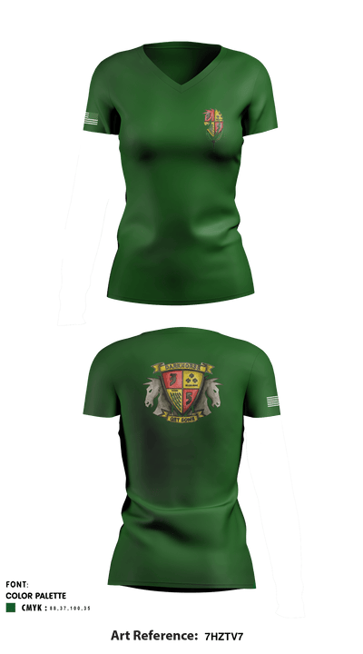 3BN 5TH MARINES 40874958 Women's Short Sleeve V-neck Shirt - 1