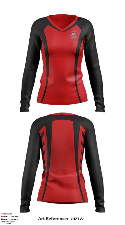 Wagner High School Soccer 44732640 Women's Long Sleeve V-neck Shirt - 1