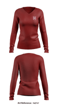 Harvard University Soccer 30051693 Women's Long Sleeve V-neck Shirt - 1
