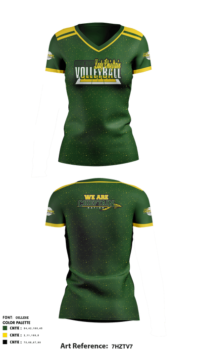 Rogue River Lady Chieftain Volleyball 10532973 Women's Short Sleeve V-neck Shirt - 3