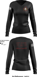 3RD PLT A BTRY 2-130TH FA 81663306 Women's Long Sleeve V-neck Shirt - 6