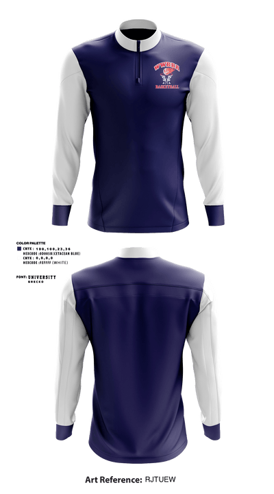Warrington Warwick Boys Basketball Association 30349443 Quarter Zip Jacket - 1