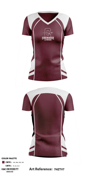 Women's Short Sleeve Vneck Shirt, Cherokee Middle School Cheer, School Spirit Store, Teamtime, Team time, sublimation, custom sports apparel, team uniforms, spirit wear, spiritwear, sports uniforms, custom shirts, team store, custom team store, fundraiser sports, apparel fundraiser