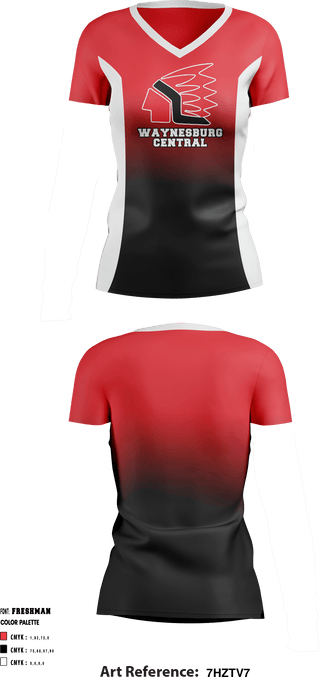 Women's Short Sleeve Vneck Shirt, Waynesburg Central High School Cheer, School Spirit Store, Teamtime, Team time, sublimation, custom sports apparel, team uniforms, spirit wear, spiritwear, sports uniforms, custom shirts, team store, custom team store, fundraiser sports, apparel fundraiser