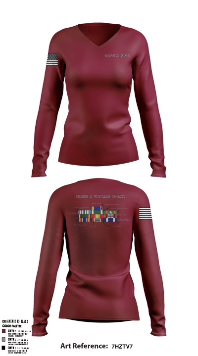 950th SMC 2077241 Women's Long Sleeve V-neck Shirt - 1
