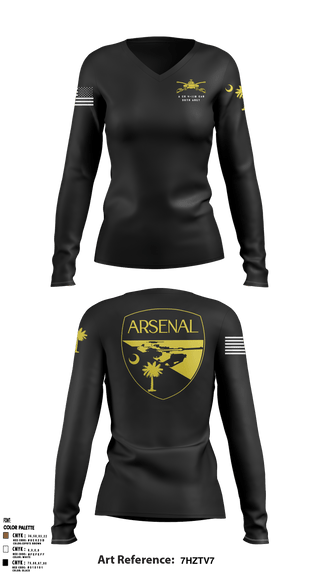 Women's Long Sleeve Vneck Shirt, Arsenal company, Army, Teamtime, Team time, sublimation, custom sports apparel, team uniforms, spirit wear, spiritwear, sports uniforms, custom shirts, team store, custom team store, fundraiser sports, apparel fundraiser