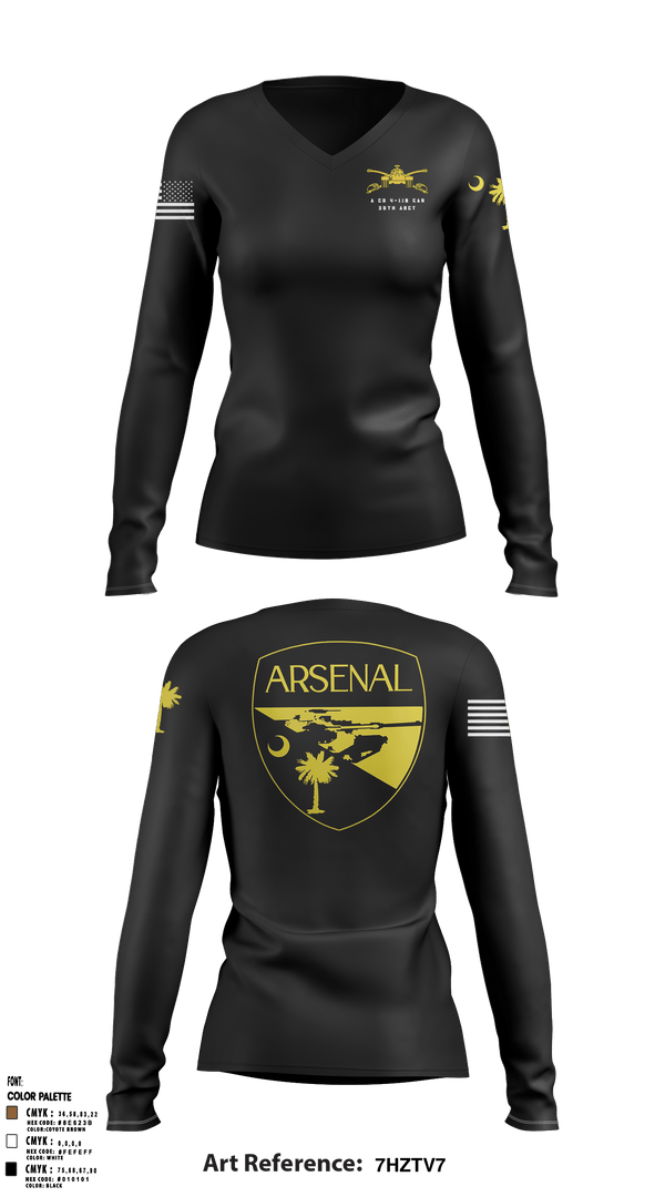 Women's Long Sleeve Vneck Shirt, Arsenal company, Army, Teamtime, Team time, sublimation, custom sports apparel, team uniforms, spirit wear, spiritwear, sports uniforms, custom shirts, team store, custom team store, fundraiser sports, apparel fundraiser
