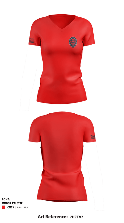 4 EEWF-B 3705708 Women's Short Sleeve V-neck Shirt - 1