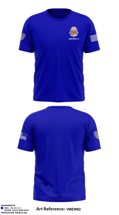 Denver Police District 4 6722574 Short Sleeve Performance Shirt - 1