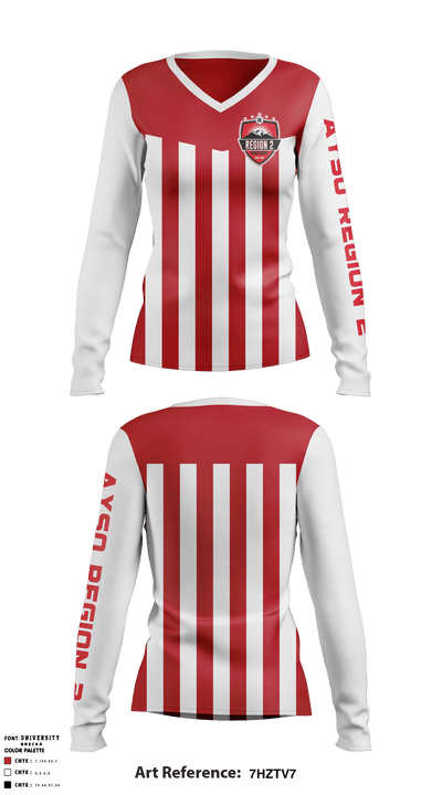 Ayso Region 2 Soccer Club 89243743 Women's Long Sleeve V-neck Shirt - 2