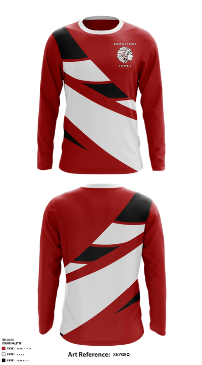 Moniteau Senior High School Football 29600953 Long Sleeve Performance Shirt - 1