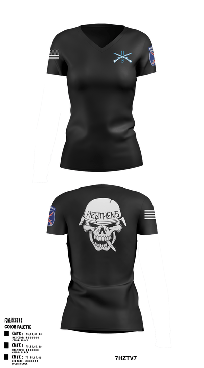 Heathens 69167047 Women's Short Sleeve V-neck Shirt - 1