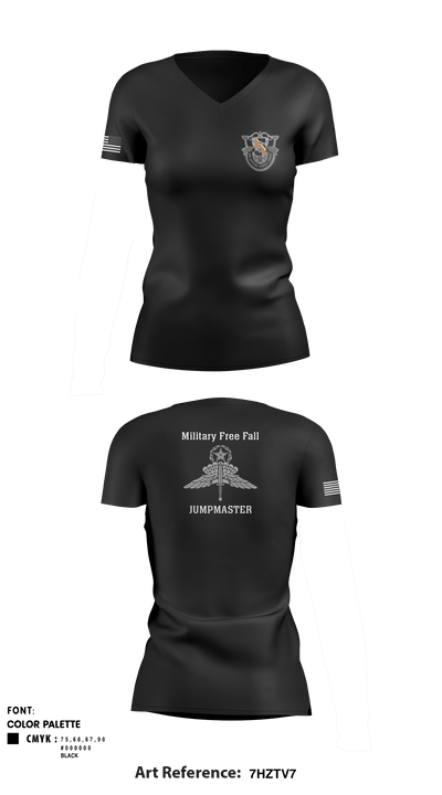 5th Special Forces Group 64398328 Women's Short Sleeve V-neck Shirt - 4