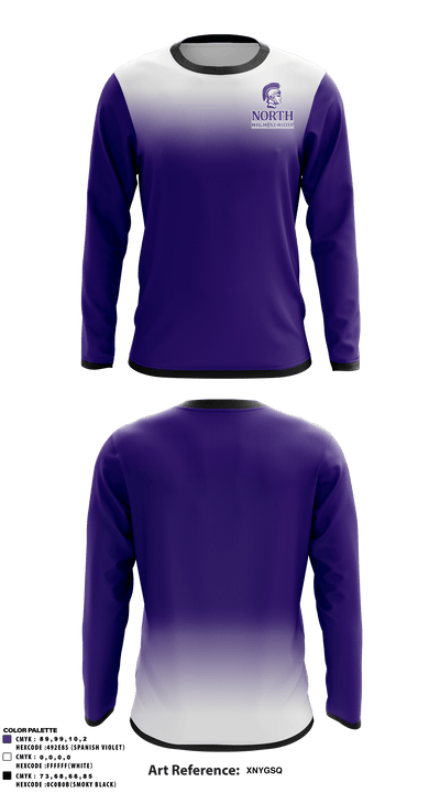 Downers Grove North Trojans 7335416 Long Sleeve Performance Shirt - 1