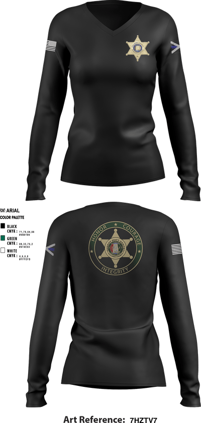 Cullman County S.O. 38220229 Women's Long Sleeve V-neck Shirt - 1