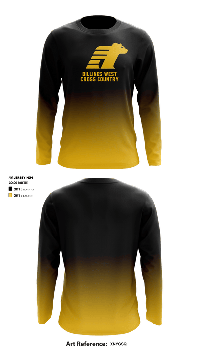 Billings West High School Cross Country 47998534 Long Sleeve Performance Shirt - 1