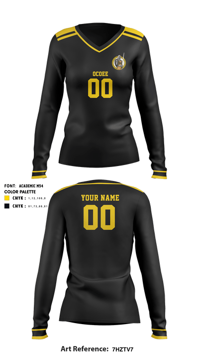 Ocoee High School Volleyball 86759359 Women's Long Sleeve V-neck Shirt - 1