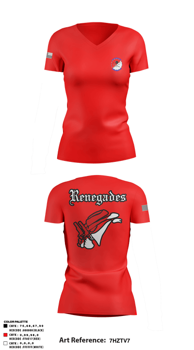 Alpha Troop 2-6 Cav Renegades 60114489 Women's Short Sleeve V-neck Shirt - 2