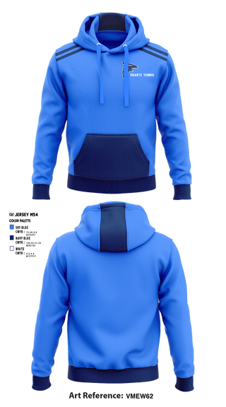 Hoodie, Duarte High School Tennis, Tennis, Teamtime, Team time, sublimation, custom sports apparel, team uniforms, spirit wear, spiritwear, sports uniforms, custom shirts, team store, custom team store, fundraiser sports, apparel fundraiser