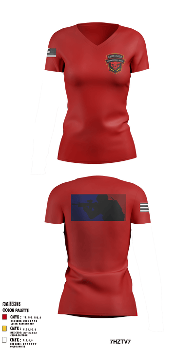 Cyndicate Operational Group 92143460 Women's Short Sleeve V-neck Shirt - 1
