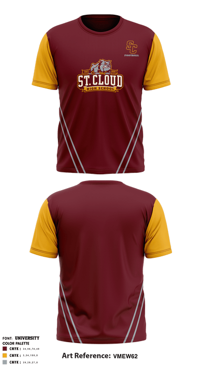 Saint Cloud High School Football 42249478 Short Sleeve Performance Shirt - 1