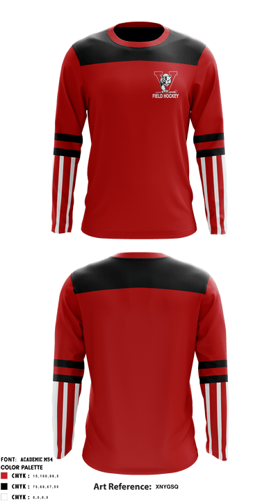 Vista High School Field Hockey 3573406 Long Sleeve Performance Shirt - 1