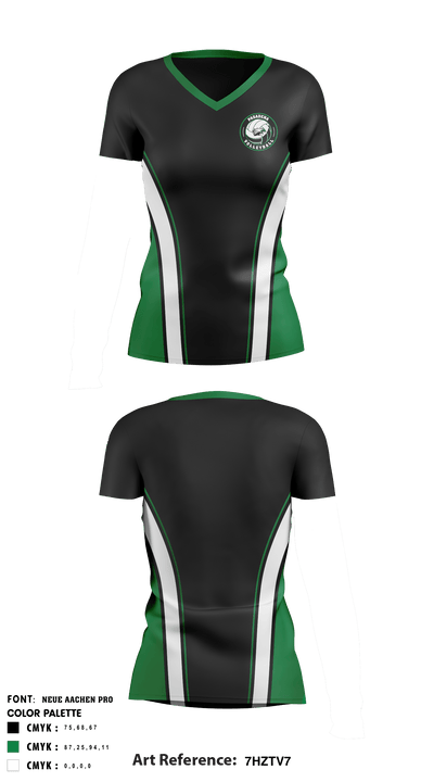 Pasadena High School Women's Volleyball 53798990 Women's Short Sleeve V-neck Shirt - 1