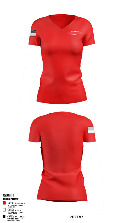 Bismarck fire protection district 89922865 Women's Short Sleeve V-neck Shirt - 1