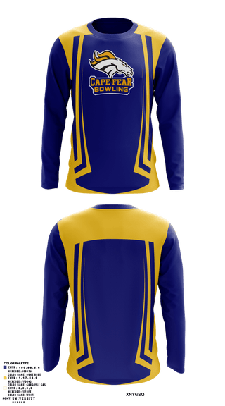 Long Sleeve Performance Shirt, Cape Fear, Bowling, Teamtime, Team time, sublimation, custom sports apparel, team uniforms, spirit wear, spiritwear, sports uniforms, custom shirts, team store, custom team store, fundraiser sports, apparel fundraiser