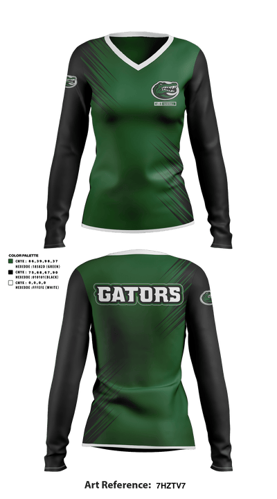 South Terrebonne Gators 44685060 Women's Long Sleeve V-neck Shirt - 1