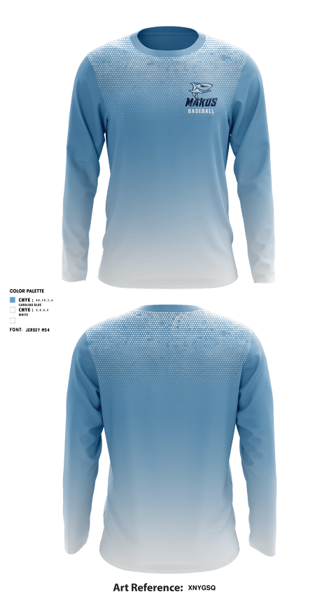 Long Sleeve Performance Shirt, Makos Baaseball, Baseball, Teamtime, Team time, sublimation, custom sports apparel, team uniforms, spirit wear, spiritwear, sports uniforms, custom shirts, team store, custom team store, fundraiser sports, apparel fundraiser