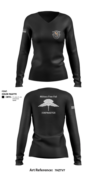 Women's Long Sleeve Vneck Shirt, 5th Special Forces Group, , Teamtime, Team time, sublimation, custom sports apparel, team uniforms, spirit wear, spiritwear, sports uniforms, custom shirts, team store, custom team store, fundraiser sports, apparel fundraiser