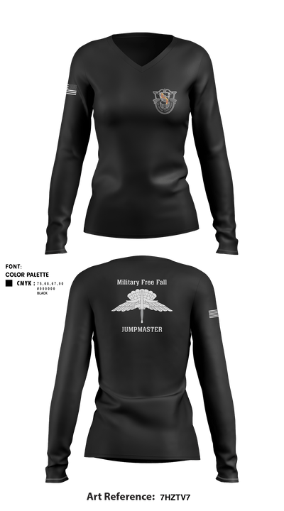 5th Special Forces Group 64398328 Women's Long Sleeve V-neck Shirt - 3