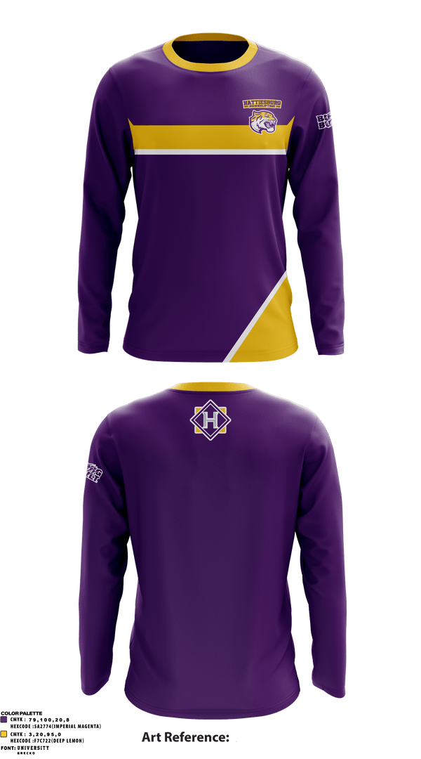 Long Sleeve Performance Shirt, Hattiesburg High School Powerlifting, Spirit Store, Teamtime, Team time, sublimation, custom sports apparel, team uniforms, spirit wear, spiritwear, sports uniforms, custom shirts, team store, custom team store, fundraiser sports, apparel fundraiser